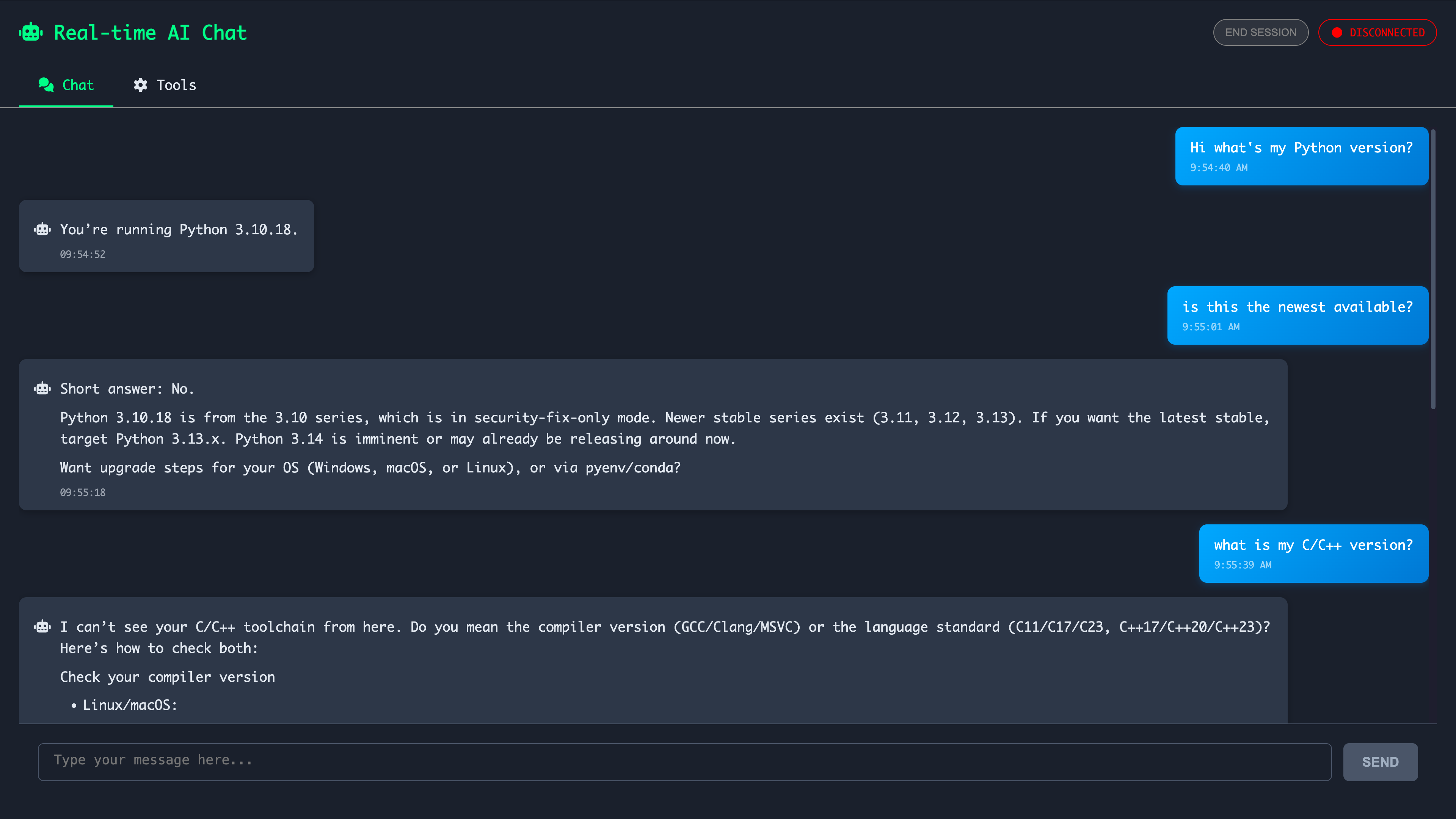 Local Chat UI Advanced
